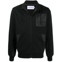 Calvin Klein Jeans Suéter com zíper e recorte contrastante - Preto