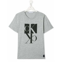 Calvin Klein Kids Camiseta com estampa de logo - Cinza
