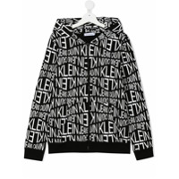 Calvin Klein Kids TEEN all-over logo hooded sweatshirt - Preto