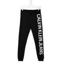 Calvin Klein Kids TEEN logo print track pants - Preto