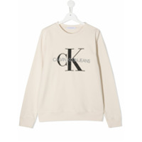 Calvin Klein Kids TEEN Unisex Logo Print sweatshirt - Neutro