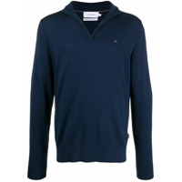 Calvin Klein Suéter de lã com logo bordado - Azul