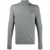 Calvin Klein Suéter gola alta com logo bordado - Cinza