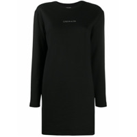Calvin Klein Vestido mangas longas com logo - Preto