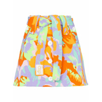 Cap Saia Micheline com cinto - CAMO FLOWER NEON