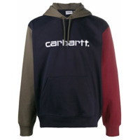 Carhartt WIP embroidered logo colour-block hoodie - Verde