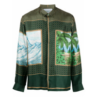 Casablanca Camisa Alchemy com estampa de seda - Verde