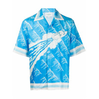 Casablanca Camisa mangas curtas com estampa de barco - Azul