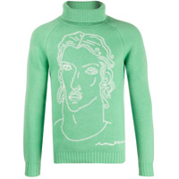 Casablanca Suéter de tricô com ilustração - Verde