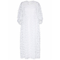 Cecilie Bahnsen Vestido Karmen de seda com apicação floral - Branco