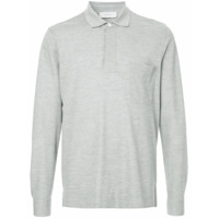 Cerruti 1881 Camisa polo de seda mangas longas - Cinza