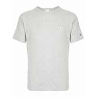 Champion Camiseta decote careca com logo bordado - Cinza