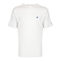 Champion Camiseta decote careca com logo bordado - Cinza