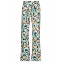 Charles Jeffrey Loverboy Calça reta com estampa Shroom - Azul