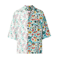 Charles Jeffrey Loverboy Camisa de seda com recorte contrastante - Estampado