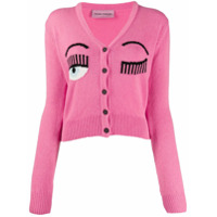 Chiara Ferragni Cardigan de jacquard com logo - Rosa