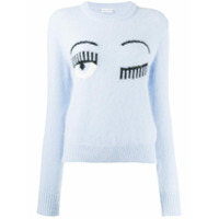 Chiara Ferragni Suéter de tricô com logo - Azul