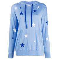 Chinti and Parker Moletom de cashmere com capuz e estampa de estrela - Azul