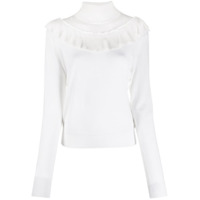 Chloé Blusa de tricô com detalhe de babados - Branco