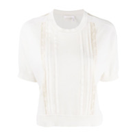 Chloé Blusa de tricô com recorte canelado - Branco