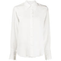 Chloé Camisa mangas longas com punhos ondulados - Branco