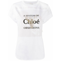 Chloé Camiseta com estampa de slogan - Branco