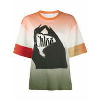 Chloé Camiseta com estampa de sombra - Cinza