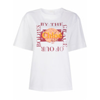 Chloé Camiseta oversized com slogan - Branco