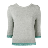 Chloé Suéter de cashmere com acabamento contrastante - Cinza