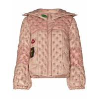 Chopova Lowena gingham stud-detailing puffer jacket - Rosa
