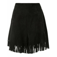 Christian Dior suede fringed mini skirt - Preto
