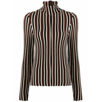 Christian Wijnants striped pattern high neck jumper - Marrom