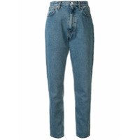 Christopher Kane Calça jeans cintura alta com aplicação de cristais - Azul