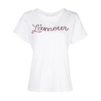 Cinq A Sept Camiseta com aplicações 'L'Amour' - Branco