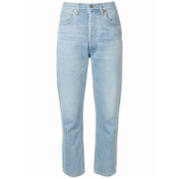 Citizens of Humanity Calça jeans cropped com listras - Azul