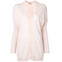 Colombo Cardigan com abertura frontal e acabamento canelado - Rosa