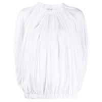 Comme Des Garçons Blusa franzida com mangas longas - Branco