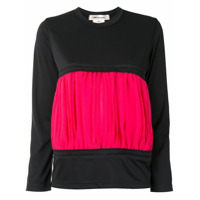 Comme Des Garçons Camiseta com detalhe franzido - Preto