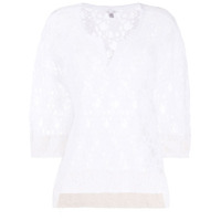 Comme Des Garçons Comme Des Garçons Blusa com renda floral - Branco