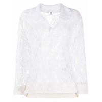 Comme Des Garçons Comme Des Garçons Blusa polo com renda floral - Branco