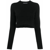 Comme Des Garçons Comme Des Garçons Suéter cropped com acabamento canelado - Preto