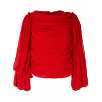Comme Des Garçons draped long-sleeved blouse - Vermelho
