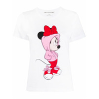 Comme Des Garçons Girl Camiseta decote careca com aplicação Mickey Mouse - Branco