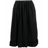 Comme Des Garçons Girl Saia midi com babados na barra - Preto