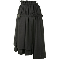 Comme Des Garçons Noir Kei Ninomiya Saia midi rodada com cinto - Cinza