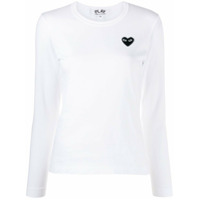 Comme Des Garçons Play Blusa de jérsei com logo bordado - Branco