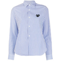 Comme Des Garçons Play Camisa com listra e estampa de coração - Branco