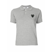 Comme Des Garçons Play Camisa polo com patch de logo - Cinza