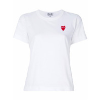 Comme Des Garçons Play Camiseta com bordado de logo - Branco