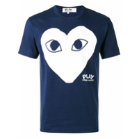 Comme Des Garçons Play Camiseta com estampa - Azul